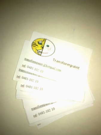 mina visitkort (på baksidan finns även länken till hemsidan)