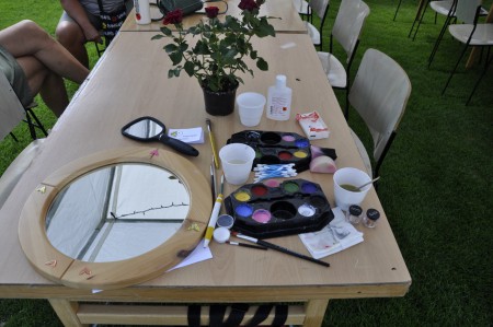 Såhär såg mitt bord på kubb sm ut (obs ostädat - det såg bättre ut i början av dagen)